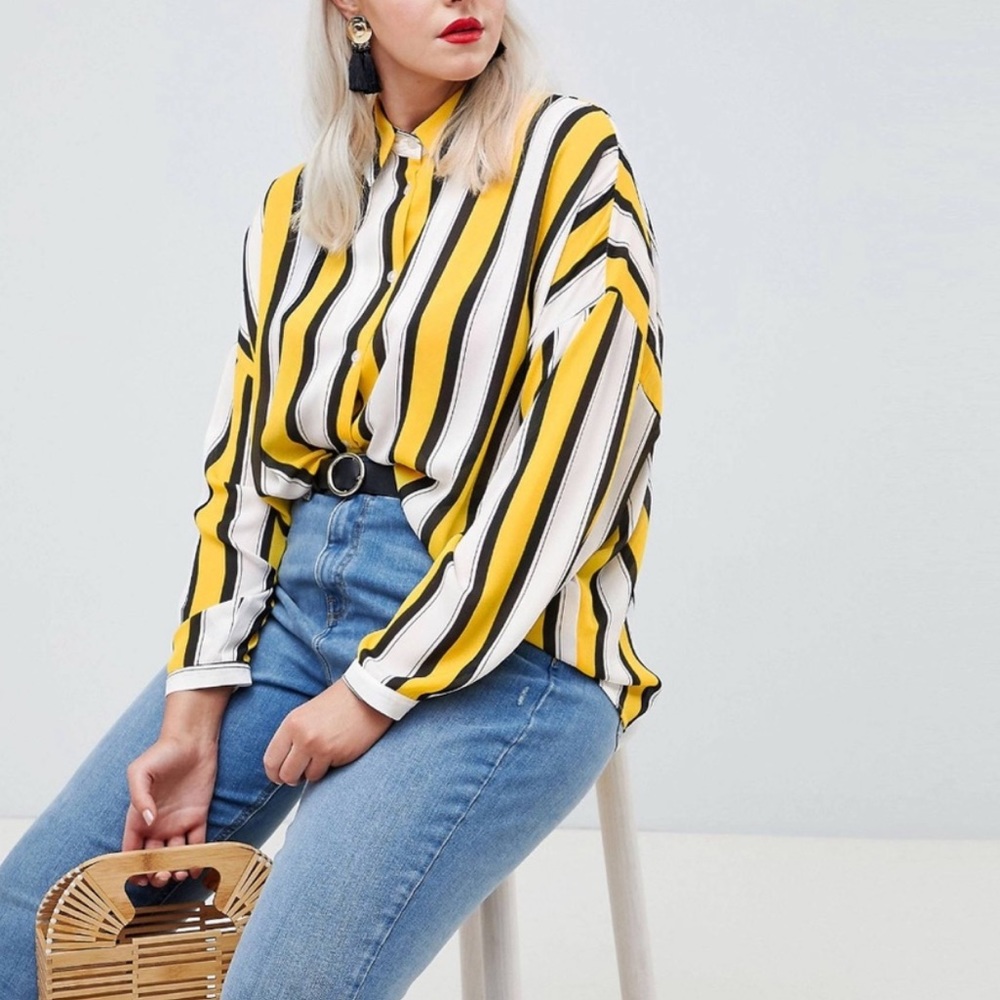 striped button down